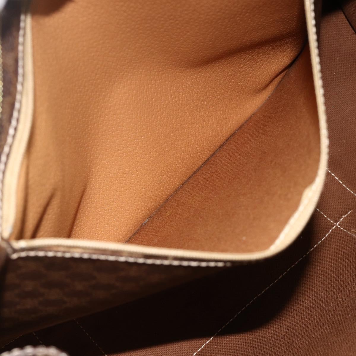 CELINE Macadam Canvas Tote Bag PVC Leather Brown Gold Auth ep14273A