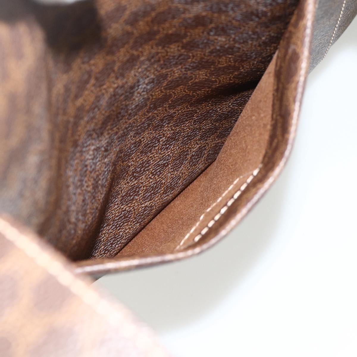 CELINE Macadam Canvas Tote Bag PVC Leather Brown Gold Auth ep14273A