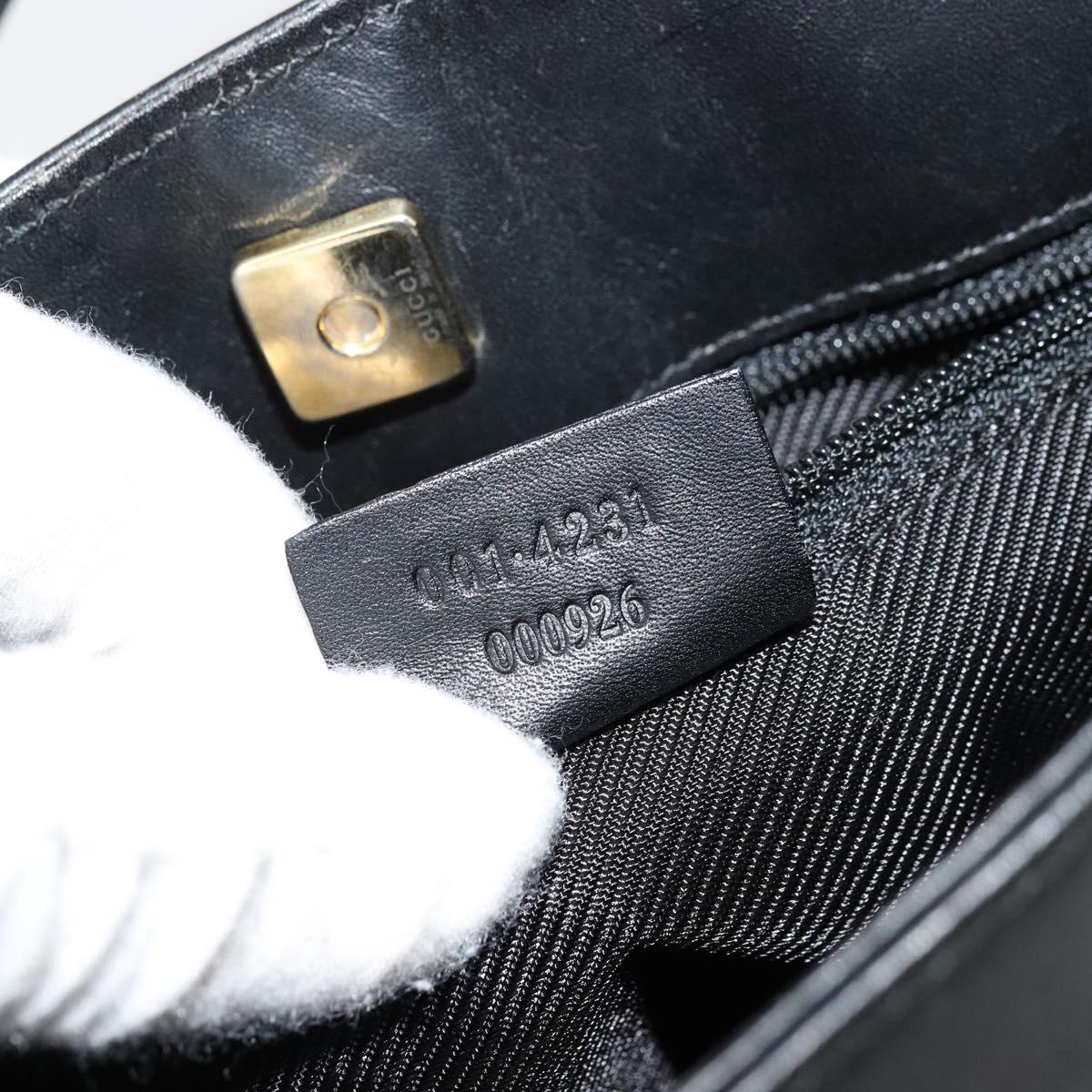 GUCCI GG Canvas Shoulder Bag Black Gold 001 4231 Auth ep14295A