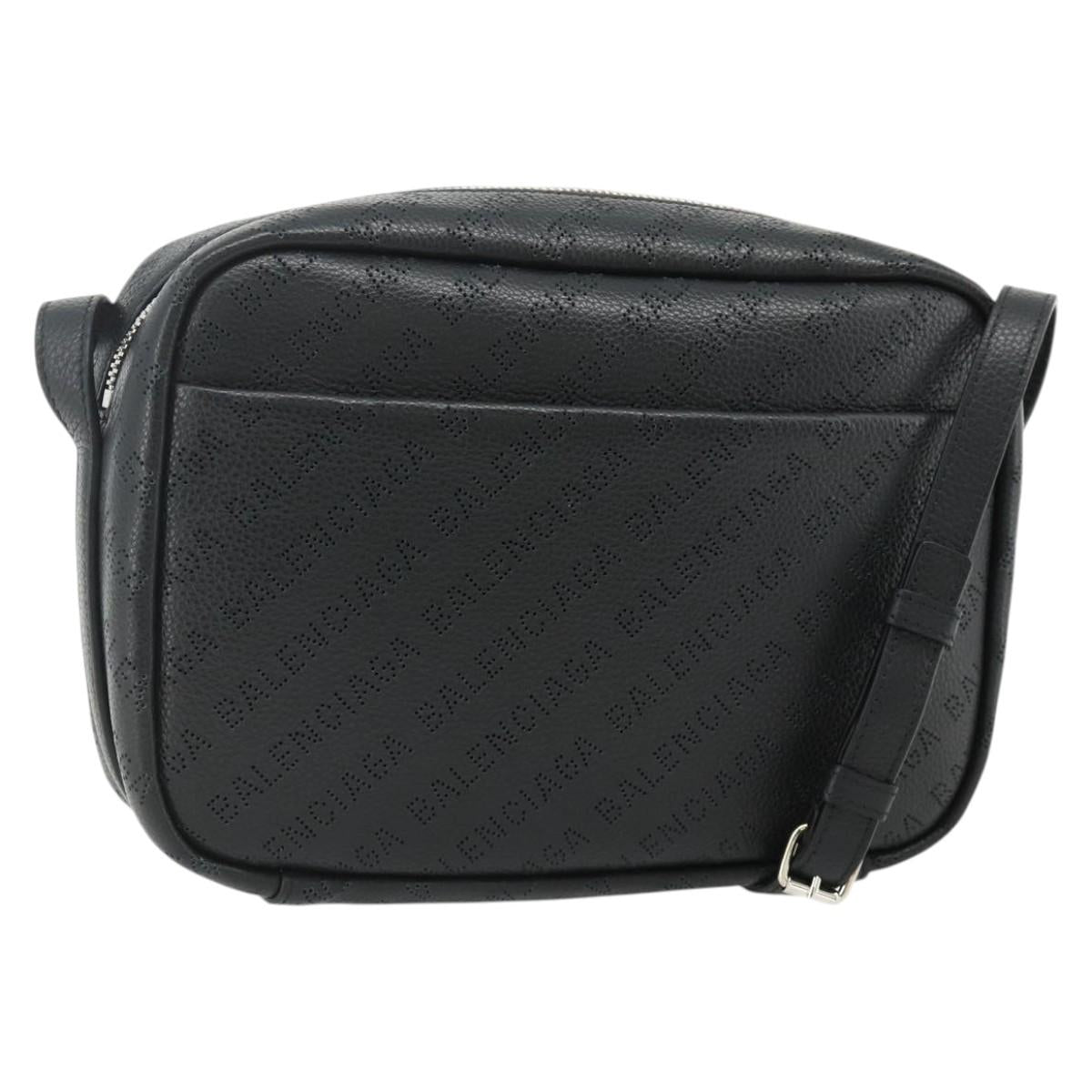BALENCIAGA Every Day Shoulder Bag Leather Black 679267 Auth ep14300V