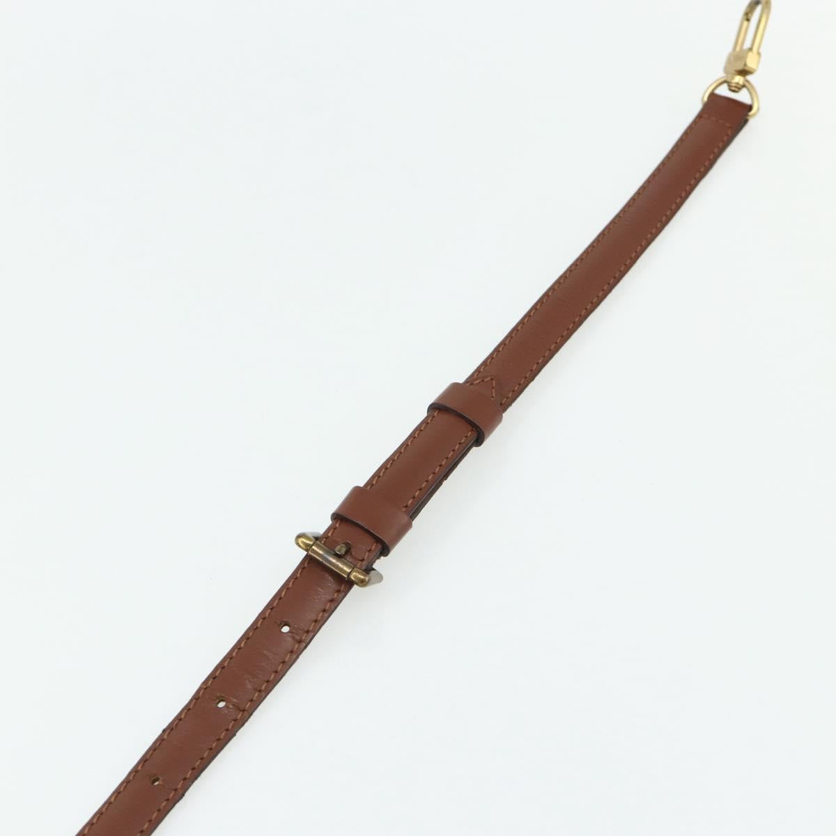 LOUIS VUITTON Adjustable Shoulder Strap Leather 37""-44.1"" Brown Auth ep14301