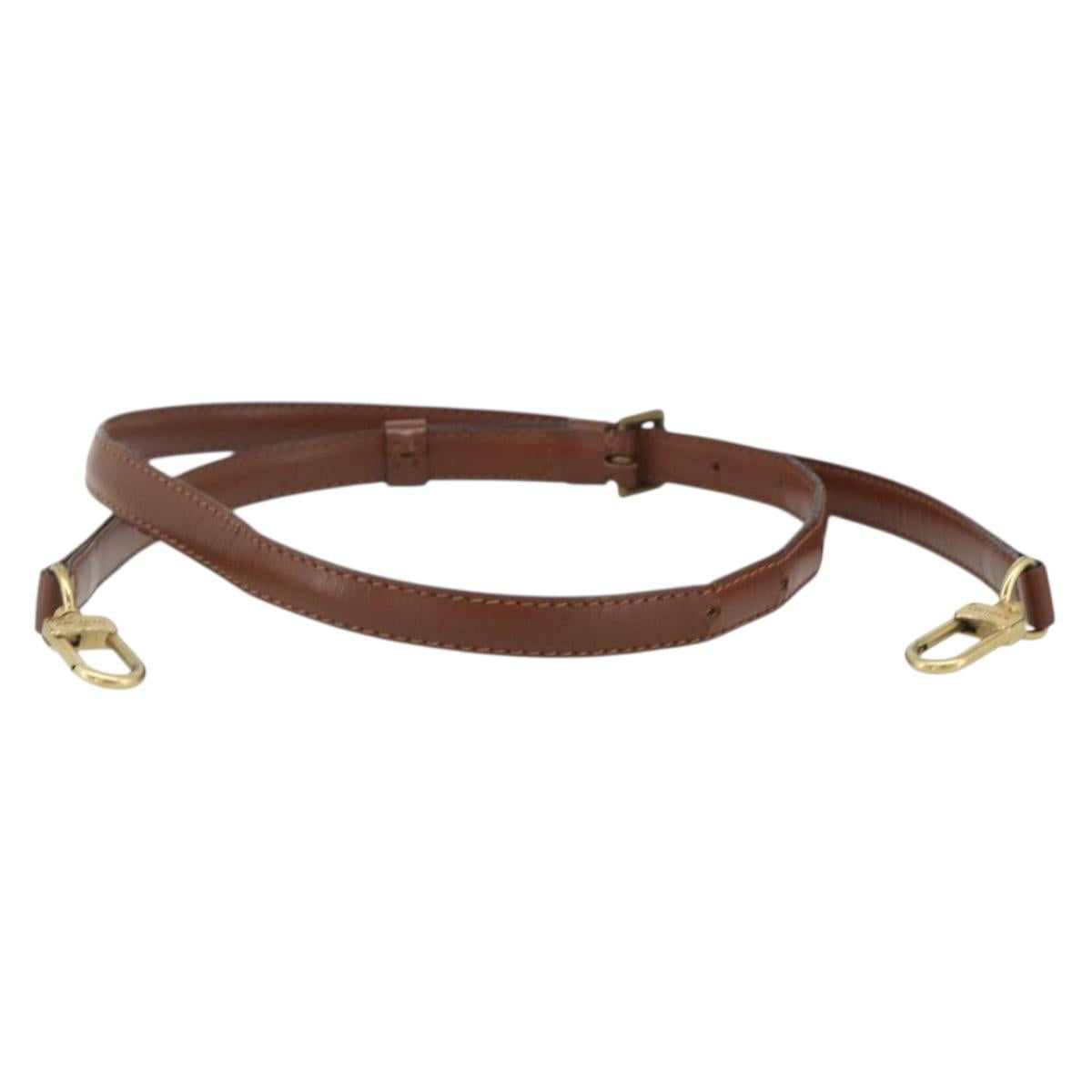 LOUIS VUITTON Adjustable Shoulder Strap Leather 37""-44.1"" Brown Auth ep14301