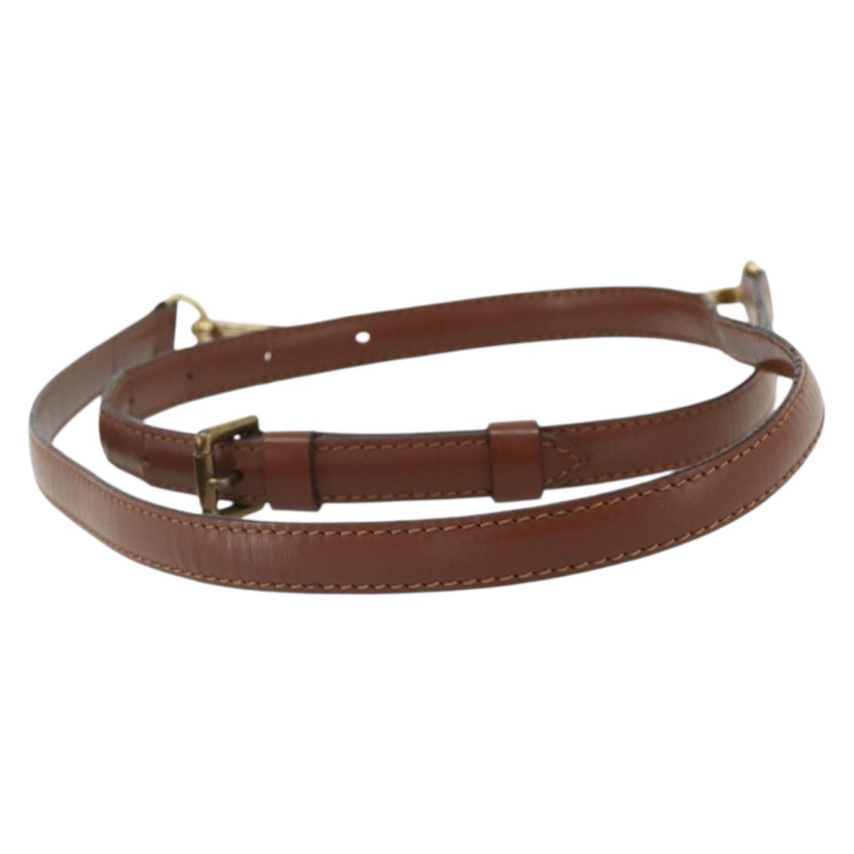 LOUIS VUITTON Adjustable Shoulder Strap Leather 37""-44.1"" Brown Auth ep14301