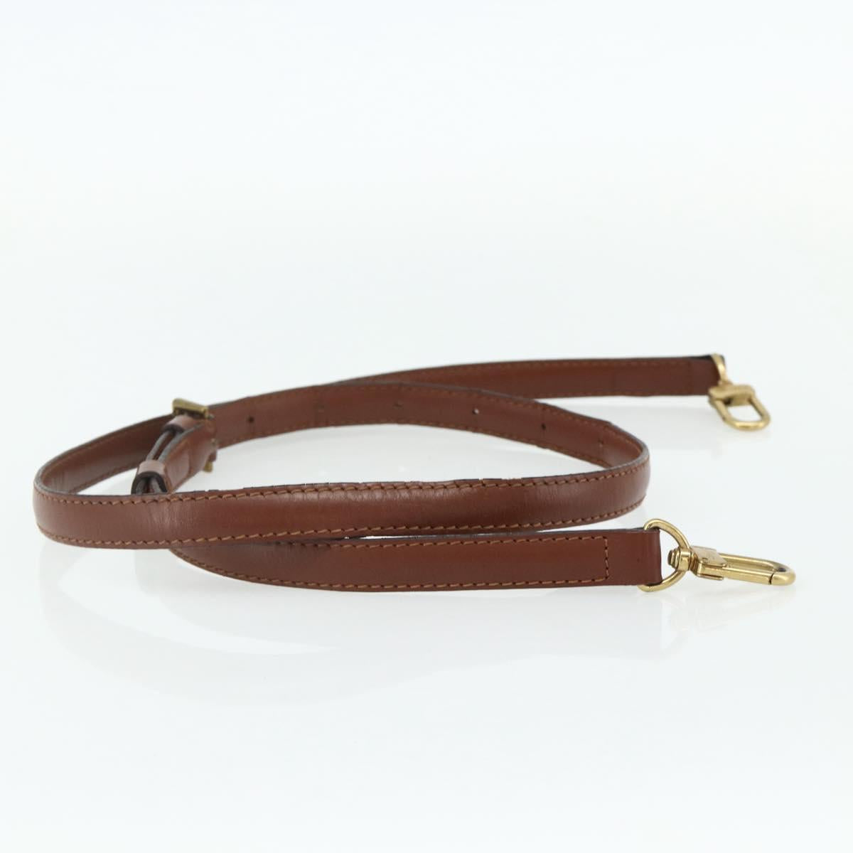 LOUIS VUITTON Adjustable Shoulder Strap Leather 37""-44.1"" Brown Auth ep14301