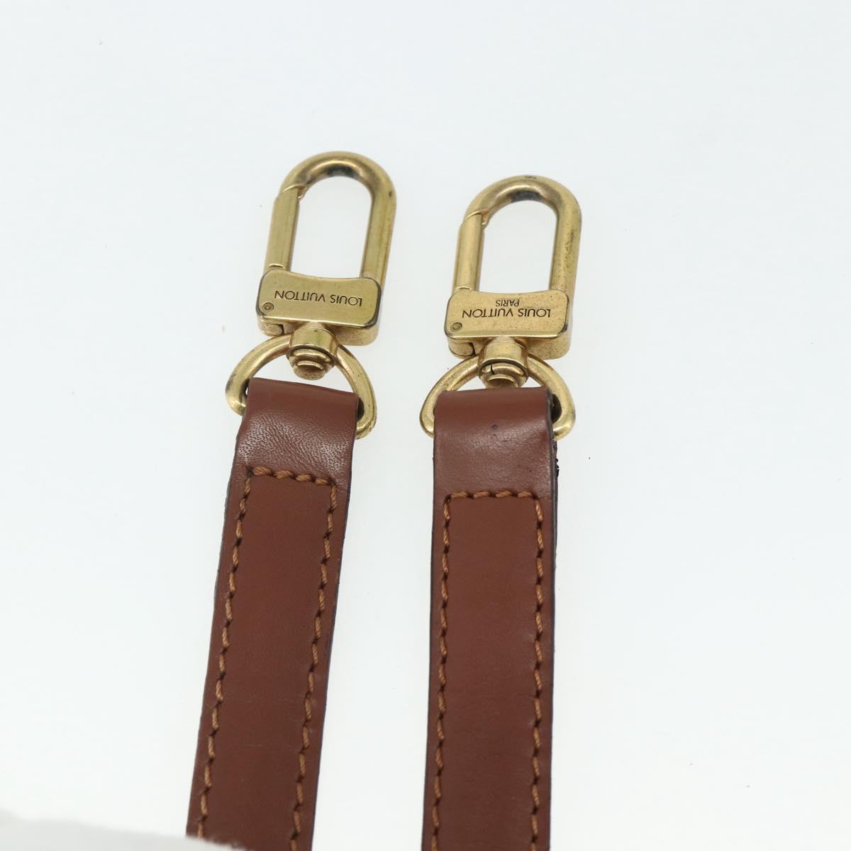 LOUIS VUITTON Adjustable Shoulder Strap Leather 37""-44.1"" Brown Auth ep14301