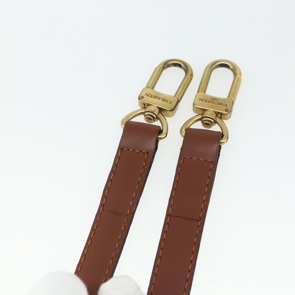 LOUIS VUITTON Adjustable Shoulder Strap Leather 37""-44.1"" Brown Auth ep14301