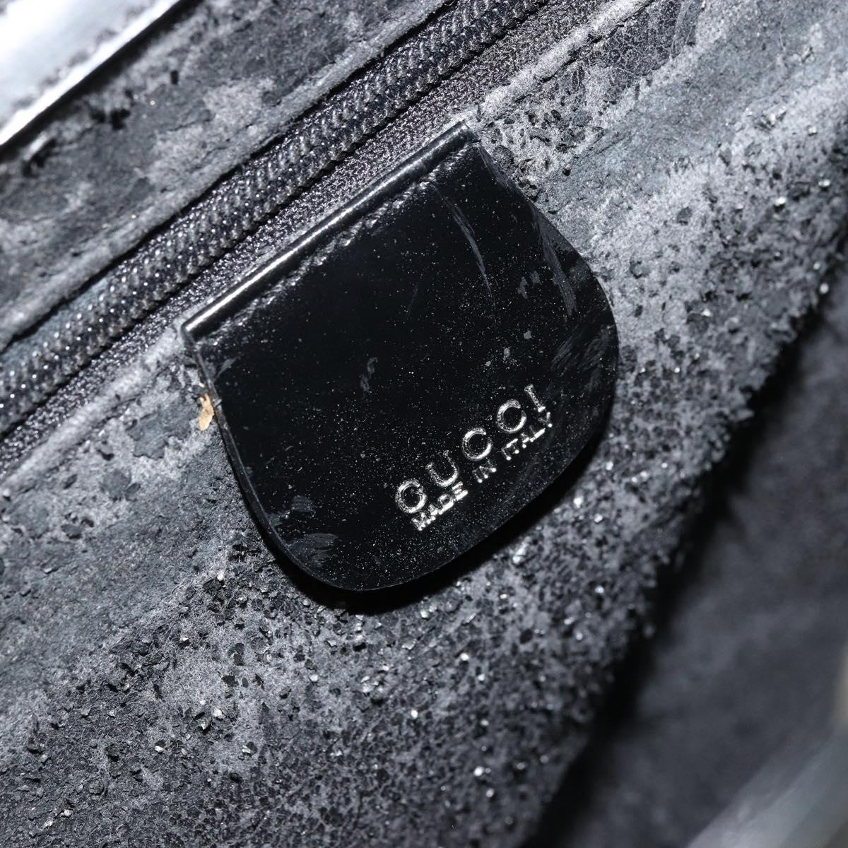 GUCCI Shoulder Bag Patent leather Black Silver 000 0506 1013 Auth ep14311