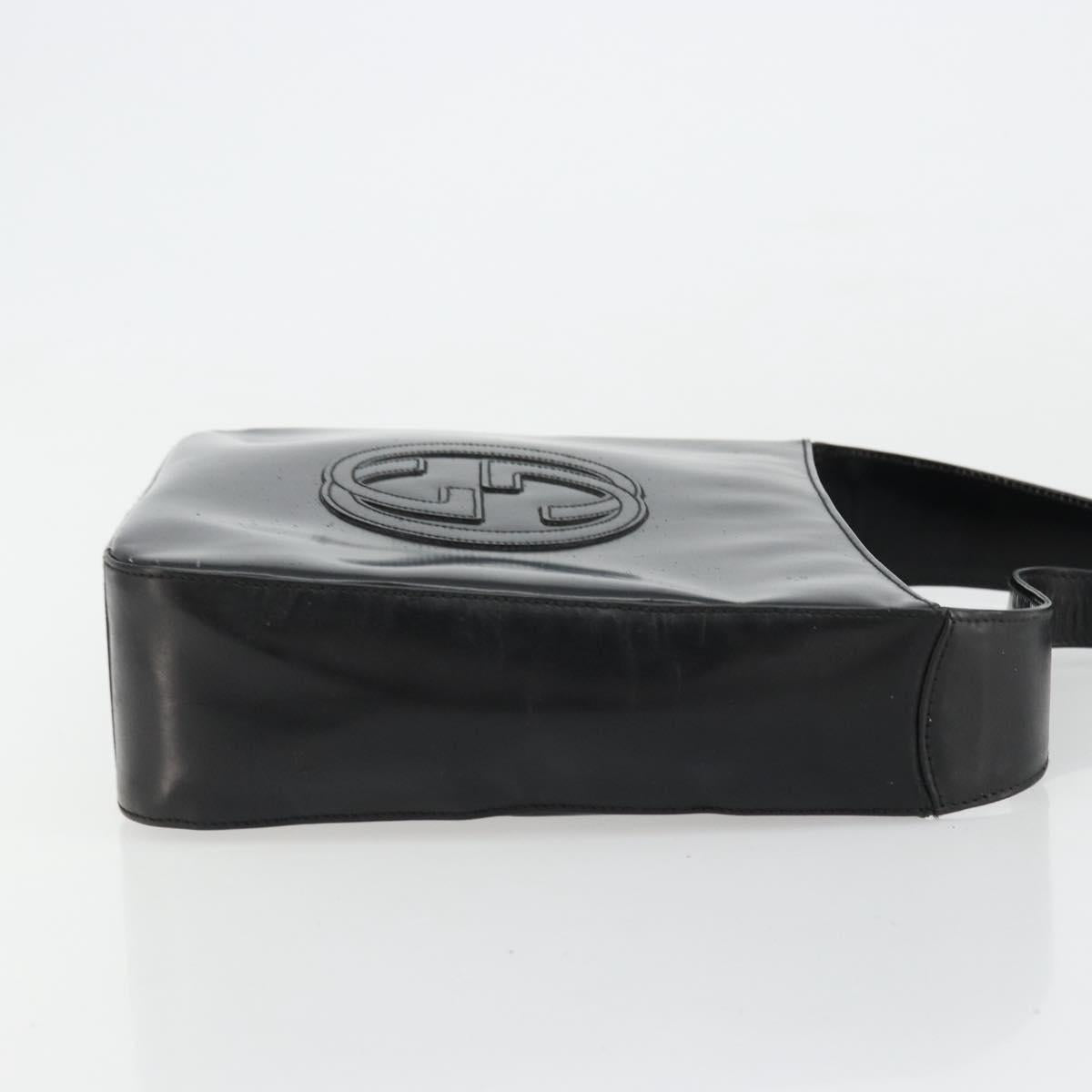 GUCCI Shoulder Bag Patent leather Black Silver 000 0506 1013 Auth ep14311