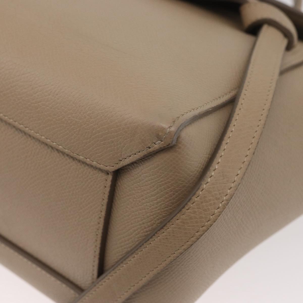 CELINE Belt Bag Hand Bag Leather 2way Beige Gold Auth ep14314
