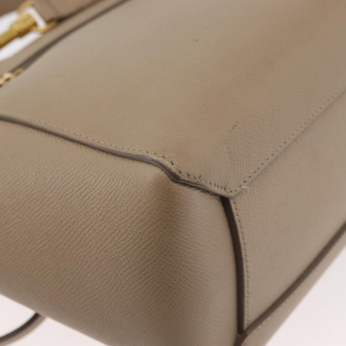 CELINE Belt Bag Hand Bag Leather 2way Beige Gold Auth ep14314