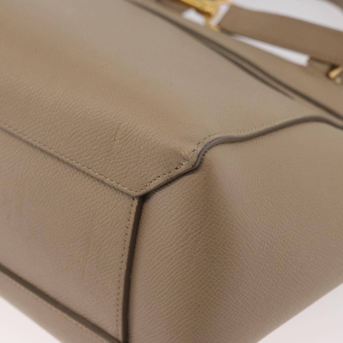 CELINE Belt Bag Hand Bag Leather 2way Beige Gold Auth ep14314