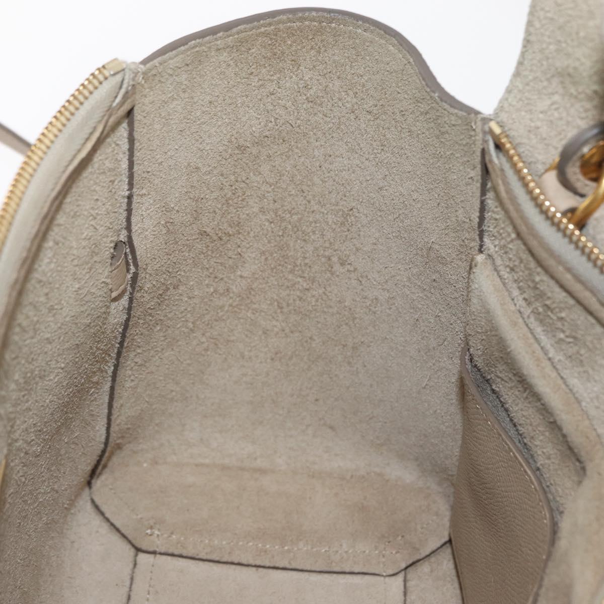 CELINE Belt Bag Hand Bag Leather 2way Beige Gold Auth ep14314