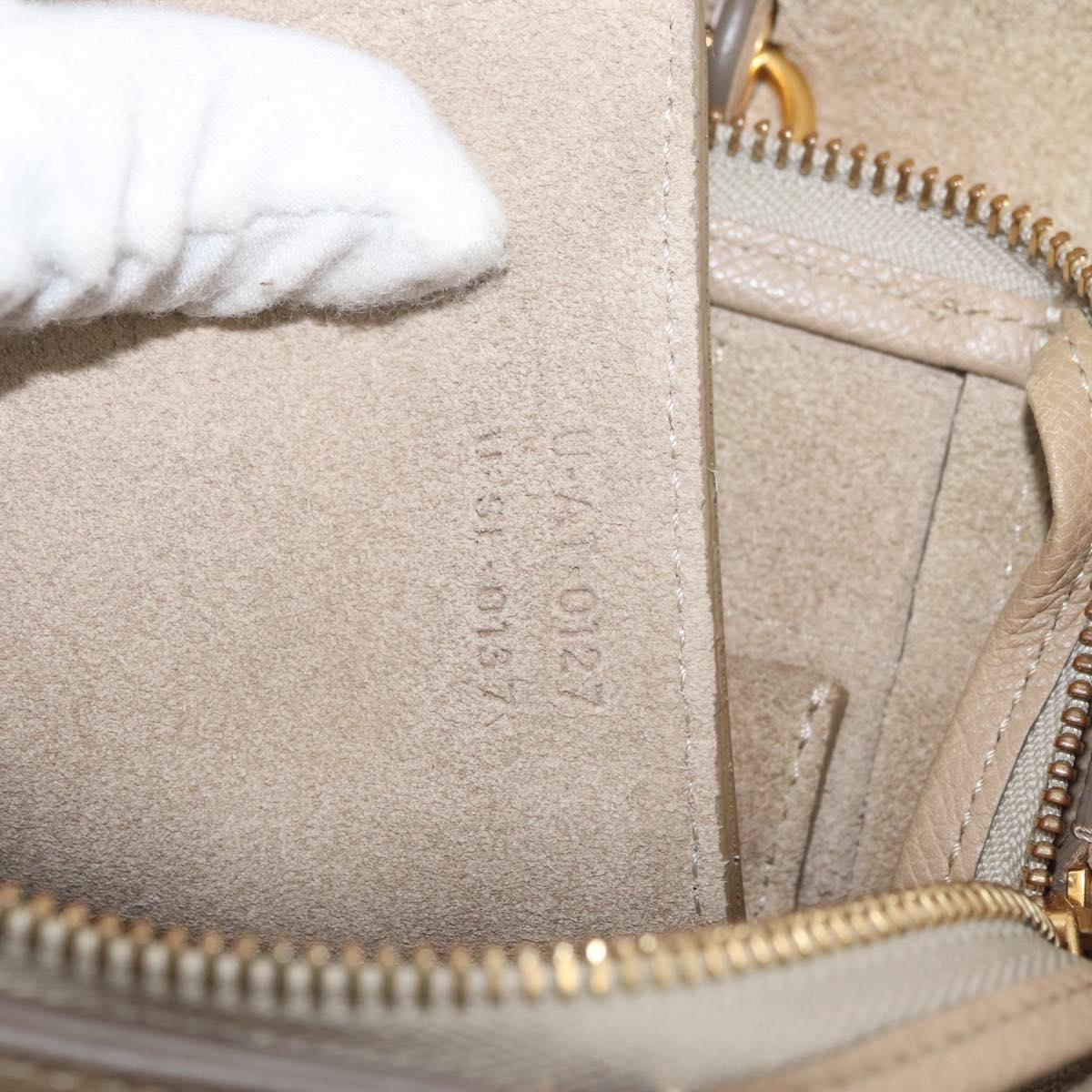 CELINE Belt Bag Hand Bag Leather 2way Beige Gold Auth ep14314