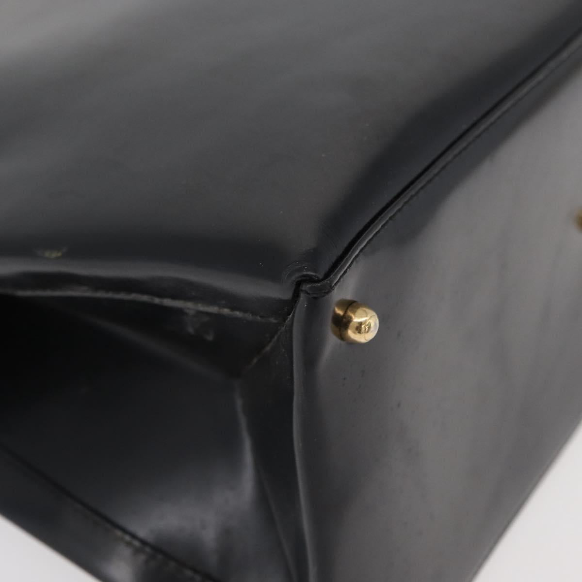 GUCCI Hand Bag Patent Leather Black Gold 000 2404 0503 Auth ep14321