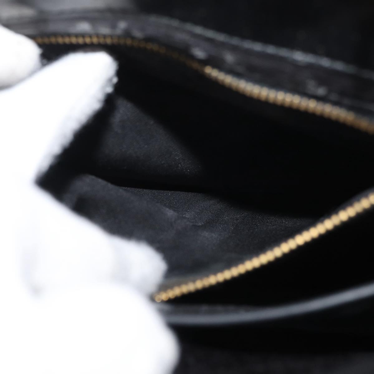 GUCCI Hand Bag Patent Leather Black Gold 000 2404 0503 Auth ep14321