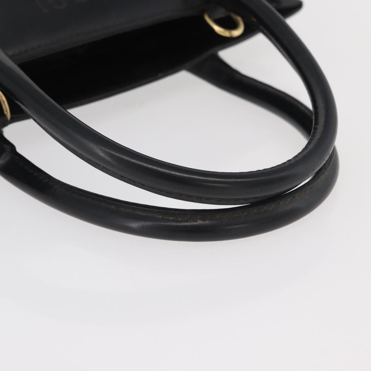 GUCCI Hand Bag Patent Leather Black Gold 000 2404 0503 Auth ep14321