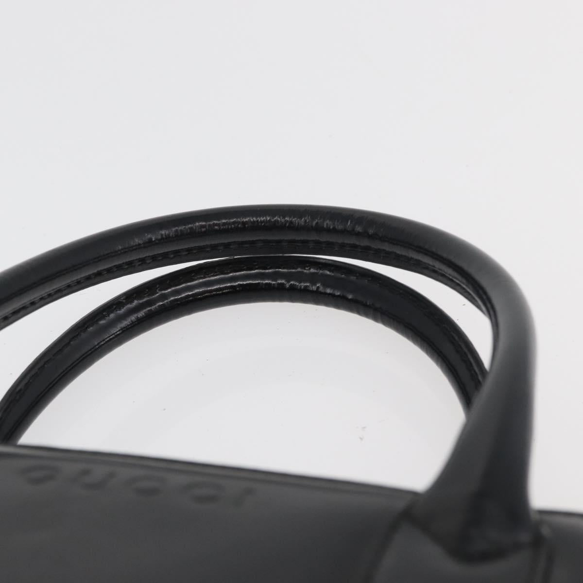 GUCCI Hand Bag Patent Leather Black Gold 000 2404 0503 Auth ep14321