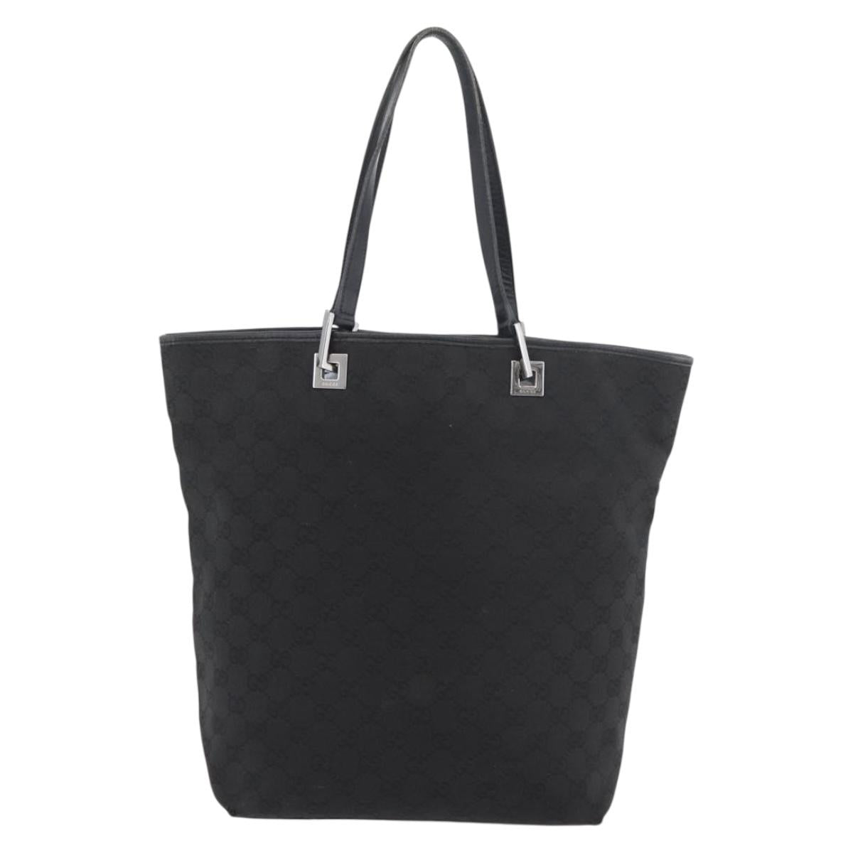 GUCCI GG Canvas Hand Bag Black Silver 31243 Auth ep14335