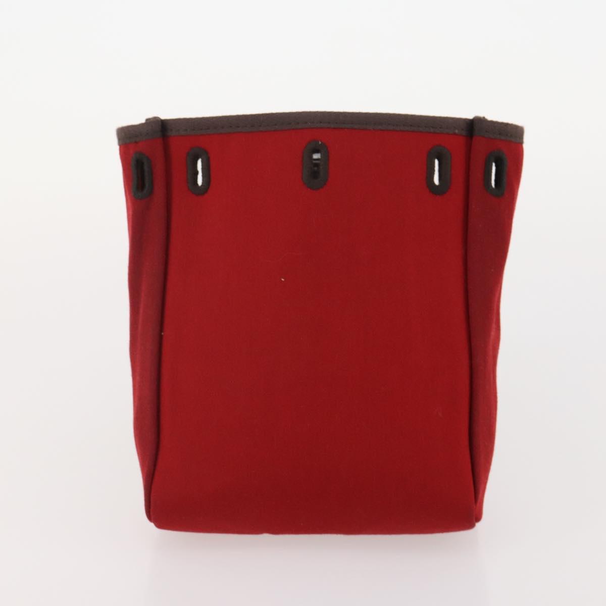 HERMES Her Line Herbag TPM Shoulder Bag Canvas 2way Red Gold Auth ep14339A