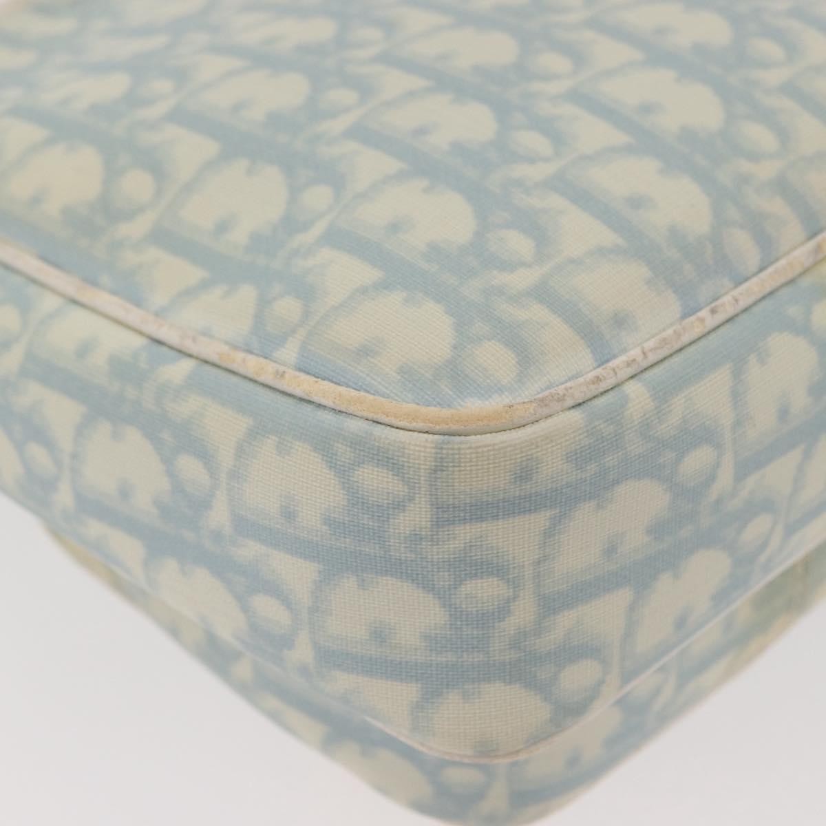 Christian Dior Trotter Canvas Shoulder Bag PVC Light Blue Silver Auth ep14342