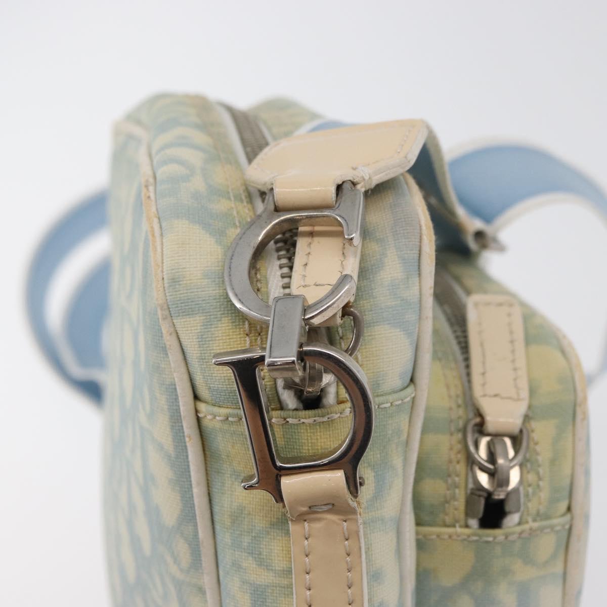 Christian Dior Trotter Canvas Shoulder Bag PVC Light Blue Silver Auth ep14342