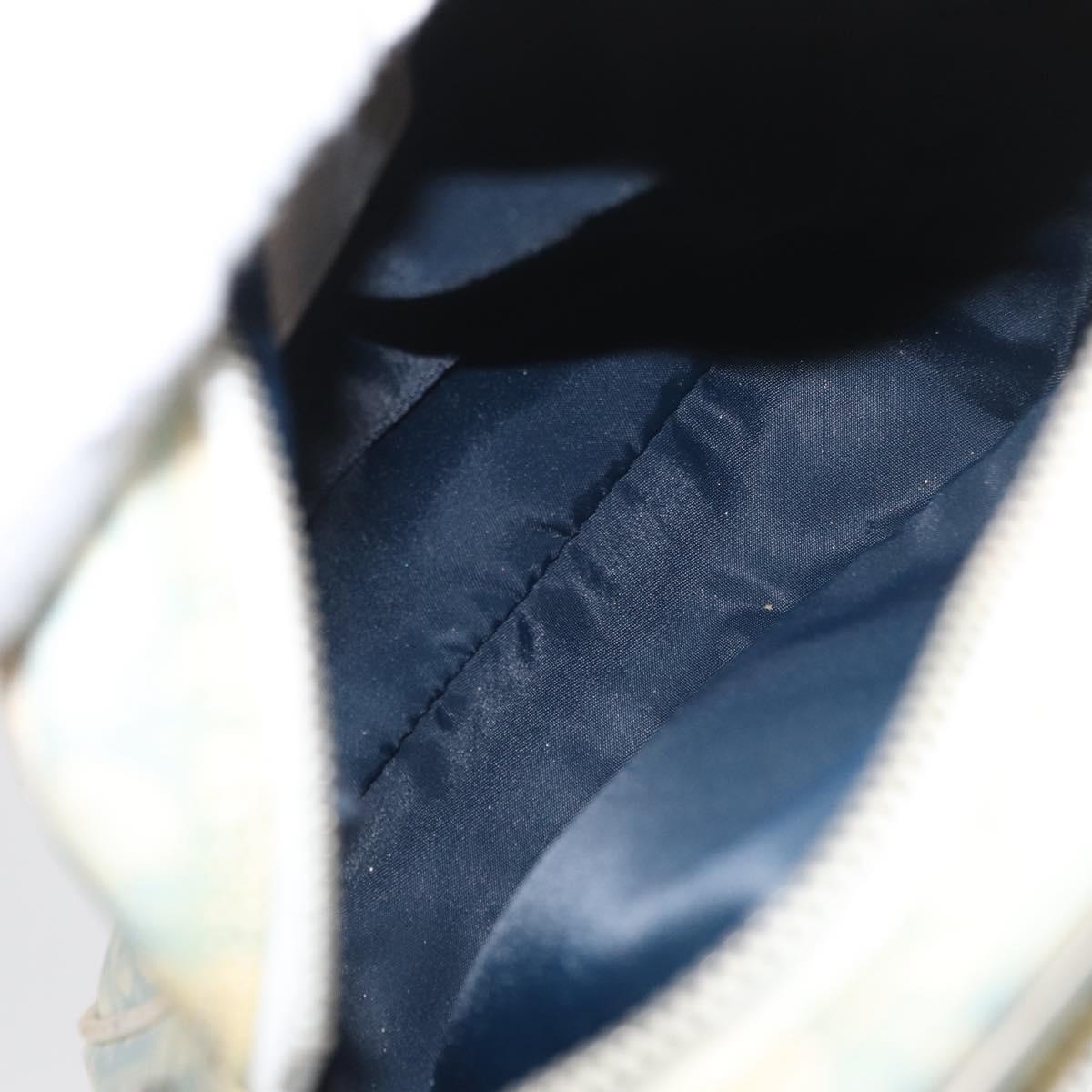 Christian Dior Trotter Canvas Shoulder Bag PVC Light Blue Silver Auth ep14342