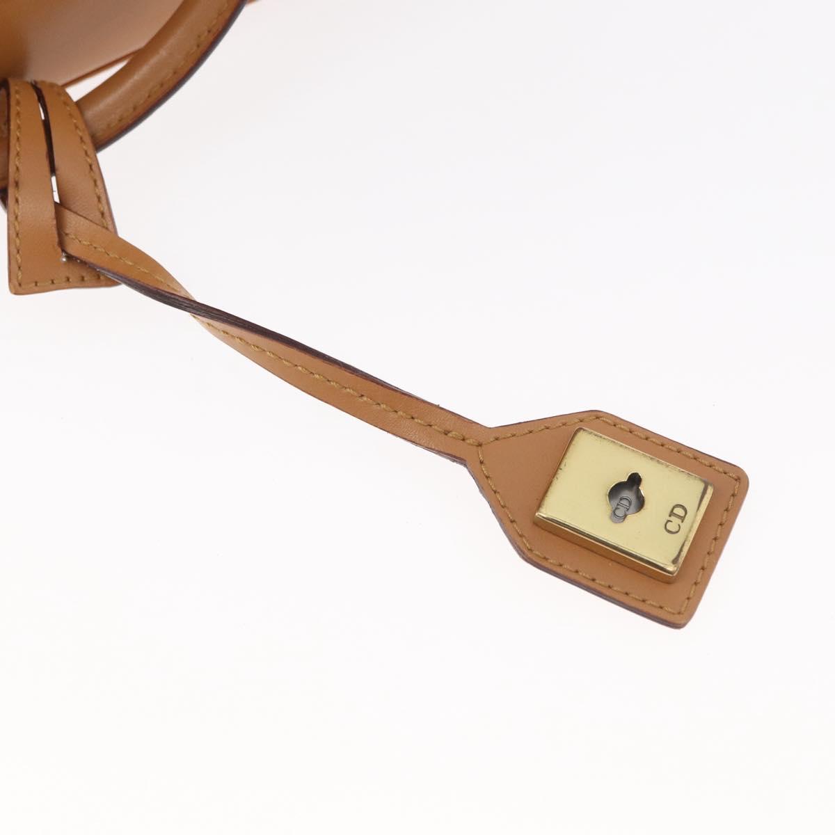 Christian Dior Street Chic Hand Bag Leather Brown Gold Auth ep14353A