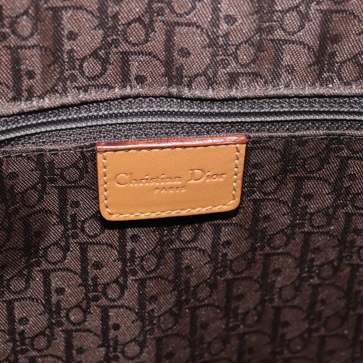 Christian Dior Street Chic Hand Bag Leather Brown Gold Auth ep14353A