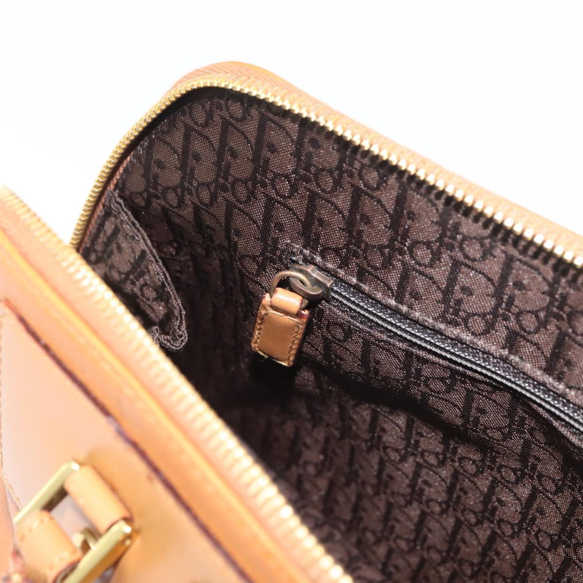 Christian Dior Street Chic Hand Bag Leather Brown Gold Auth ep14353A