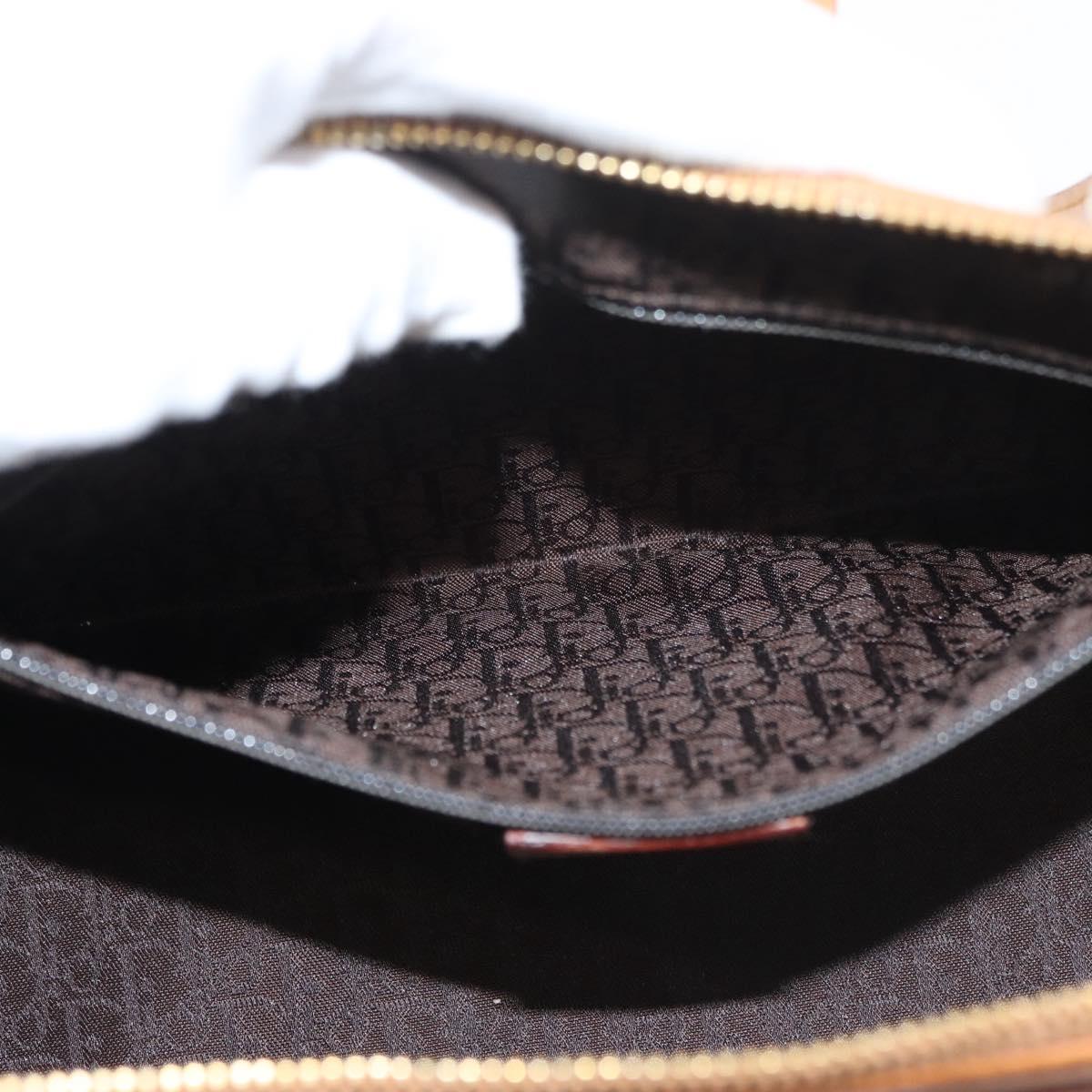 Christian Dior Street Chic Hand Bag Leather Brown Gold Auth ep14353A