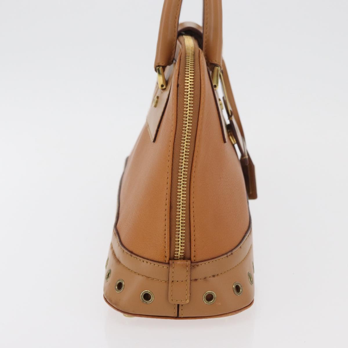 Christian Dior Street Chic Hand Bag Leather Brown Gold Auth ep14353A