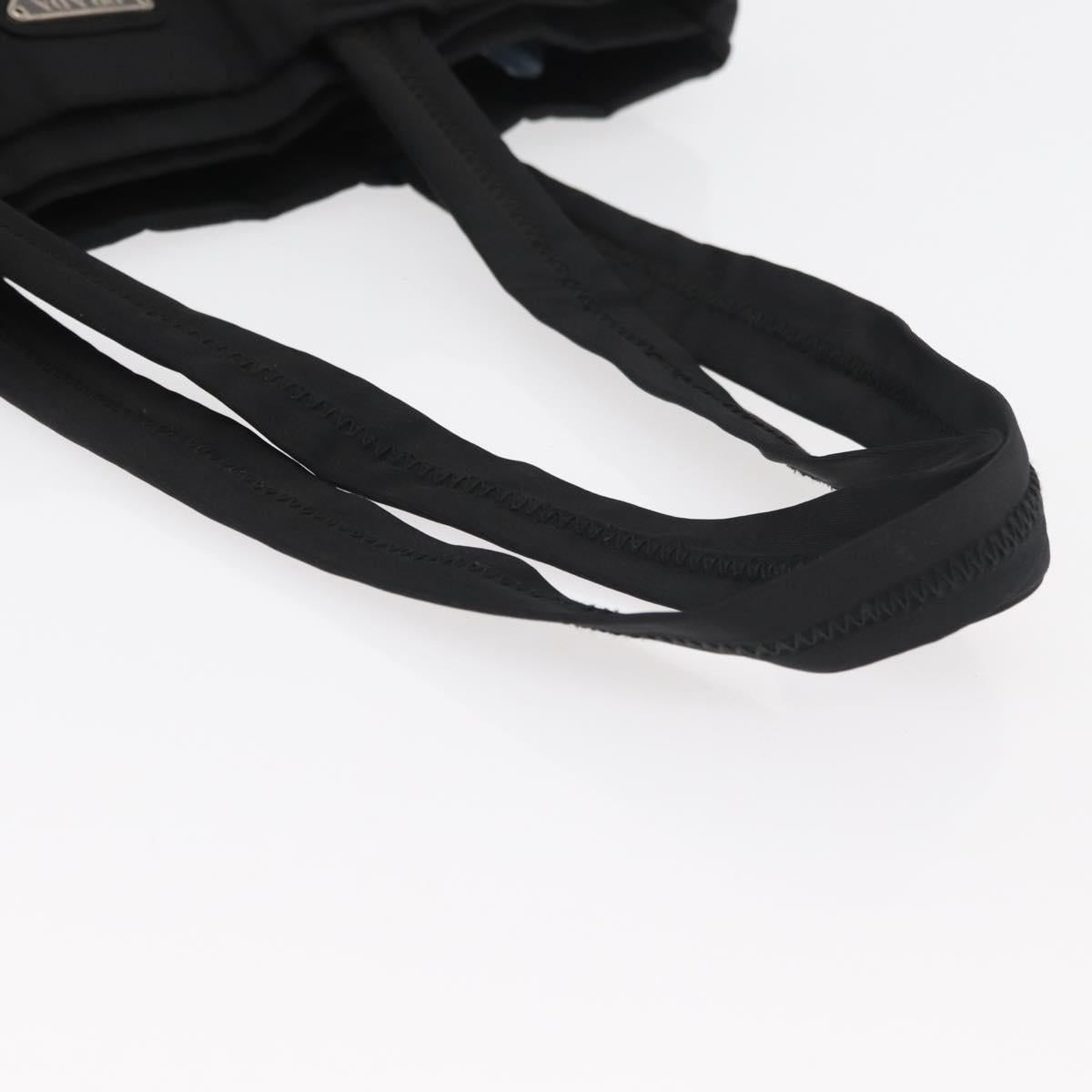 PRADA Tote Bag Nylon Black Silver Auth ep14354A