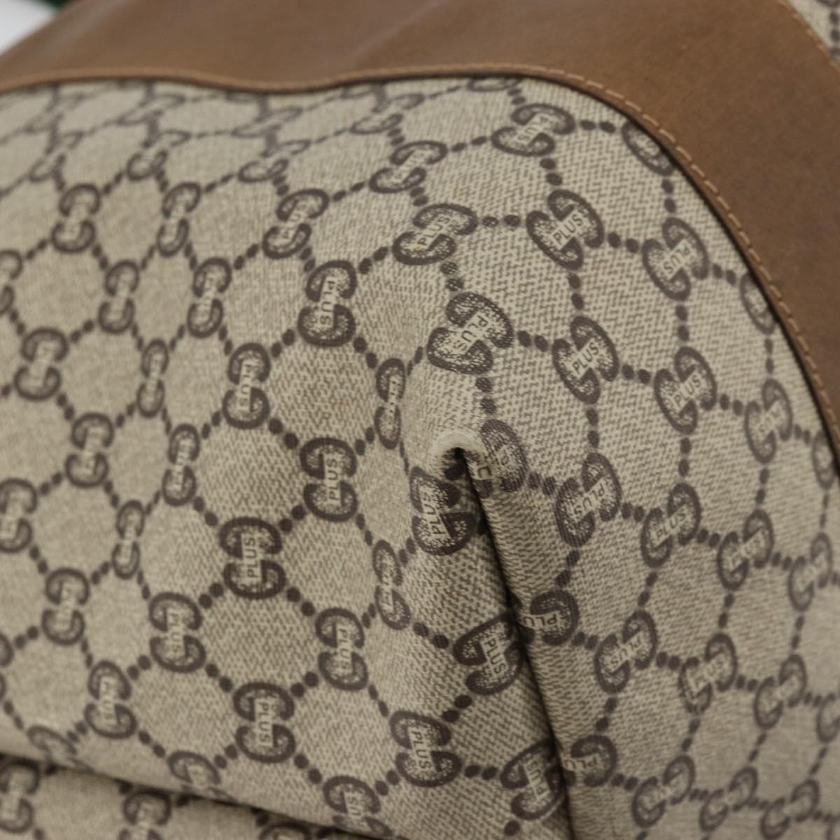 GUCCI GG Plus Supreme Web Sherry Line Tote Bag PVC Beige Gold Auth ep14358