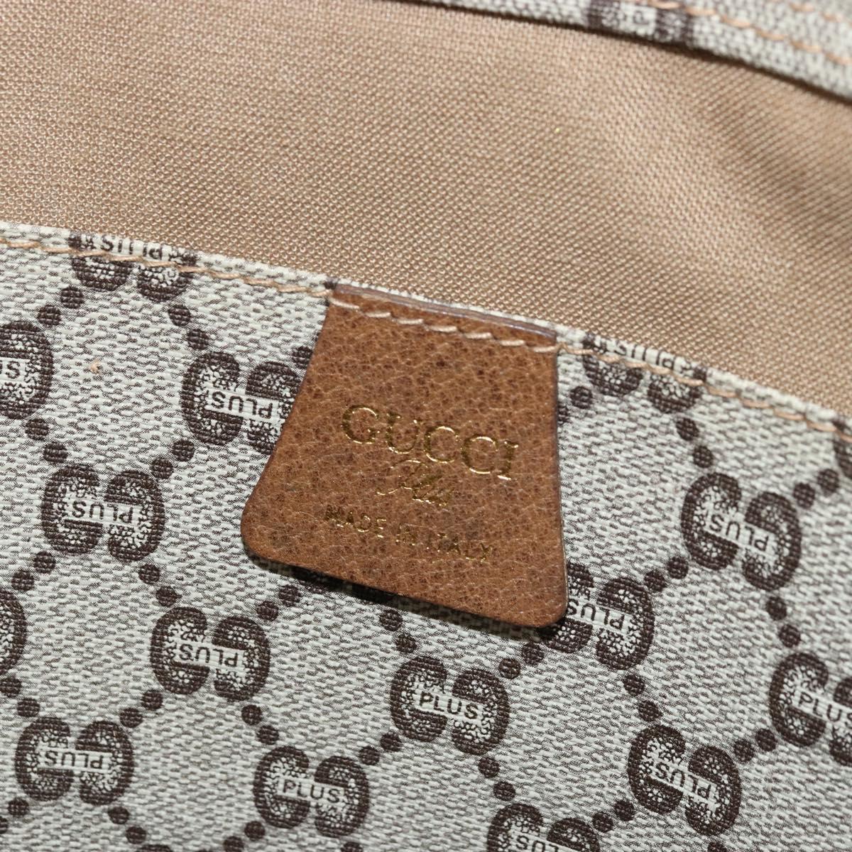 GUCCI GG Plus Supreme Web Sherry Line Tote Bag PVC Beige Gold Auth ep14358