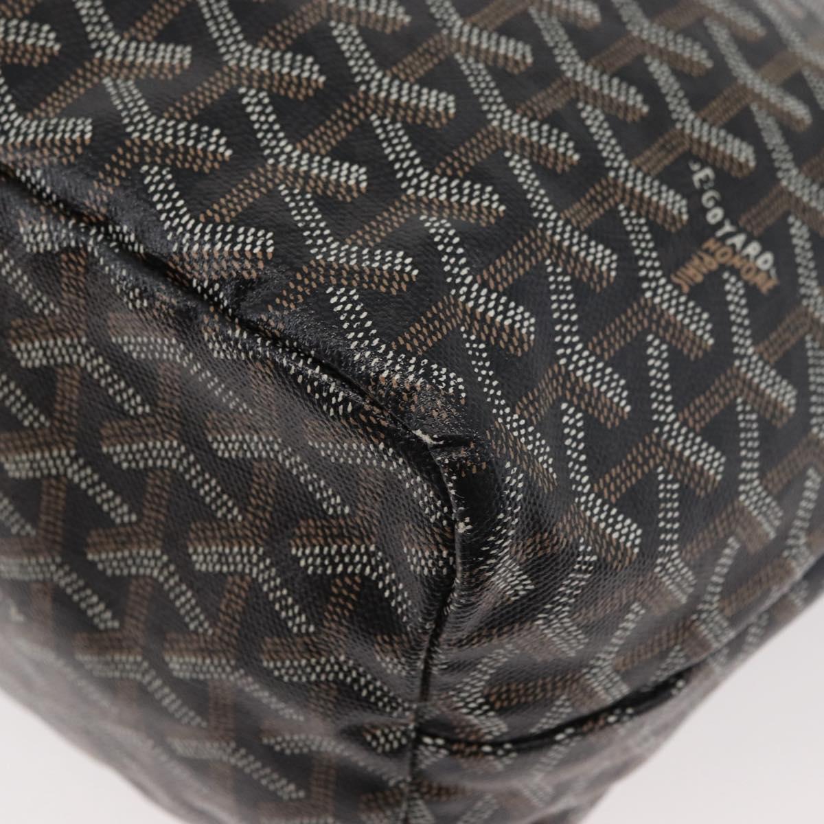 GOYARD Saint Louis PM Tote Bag PVC Canvas Black Silver Auth ep14359SAV