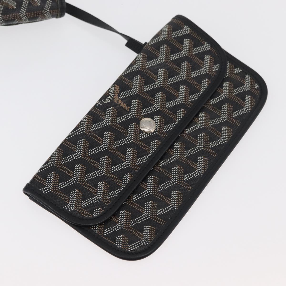 GOYARD Saint Louis PM Tote Bag PVC Canvas Black Silver Auth ep14359SAV