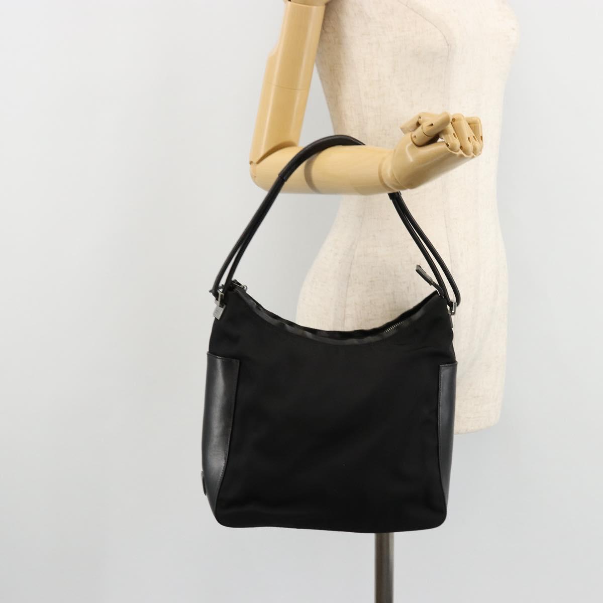 GUCCI Shoulder Bag Nylon Black Silver 001 3766 Auth ep14364