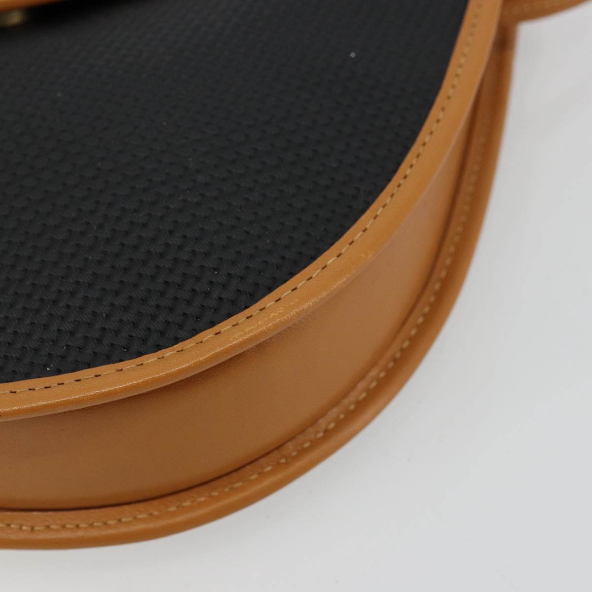 SAINT LAURENT Shoulder Bag PVC Canvas Black Gold Auth ep14368A