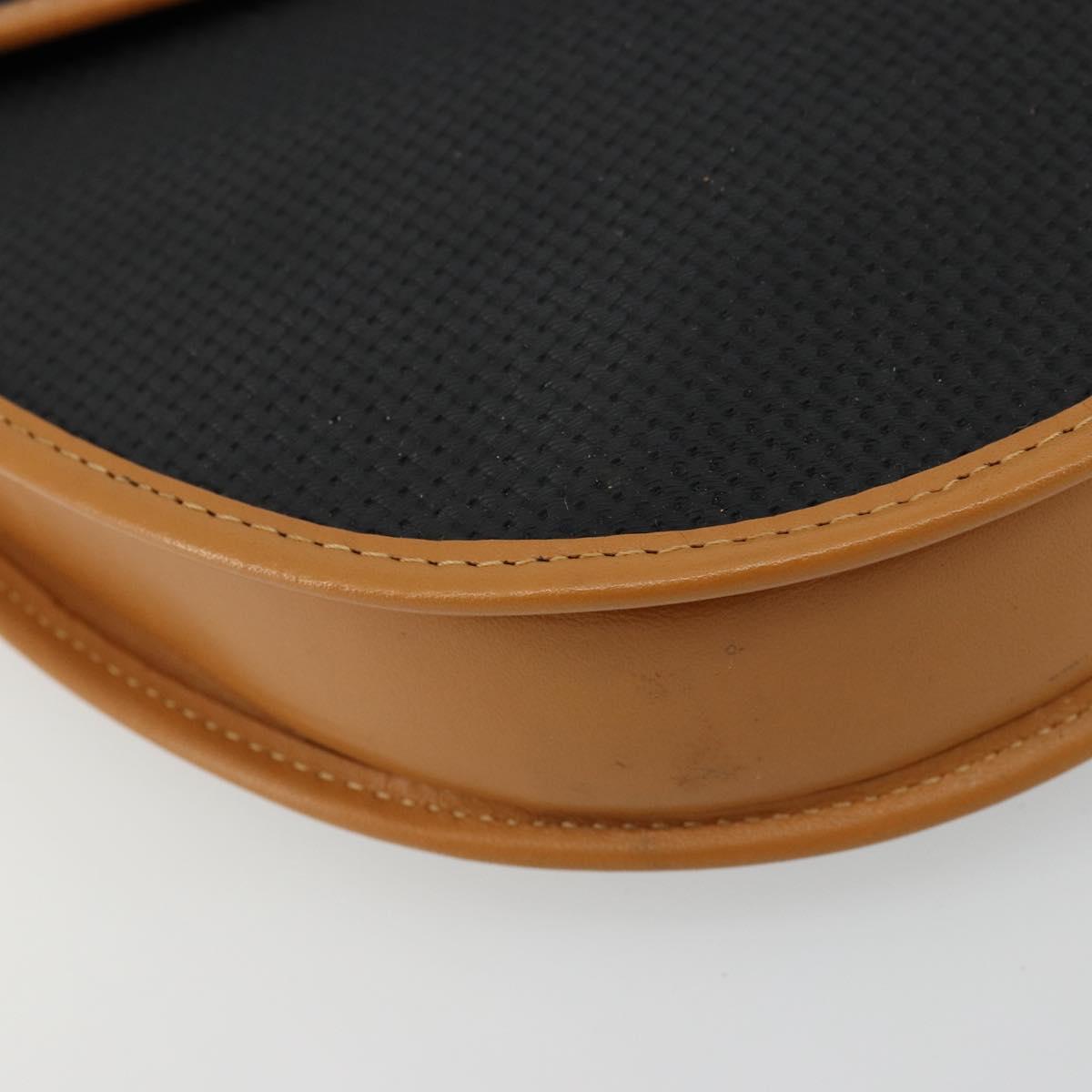 SAINT LAURENT Shoulder Bag PVC Canvas Black Gold Auth ep14368A