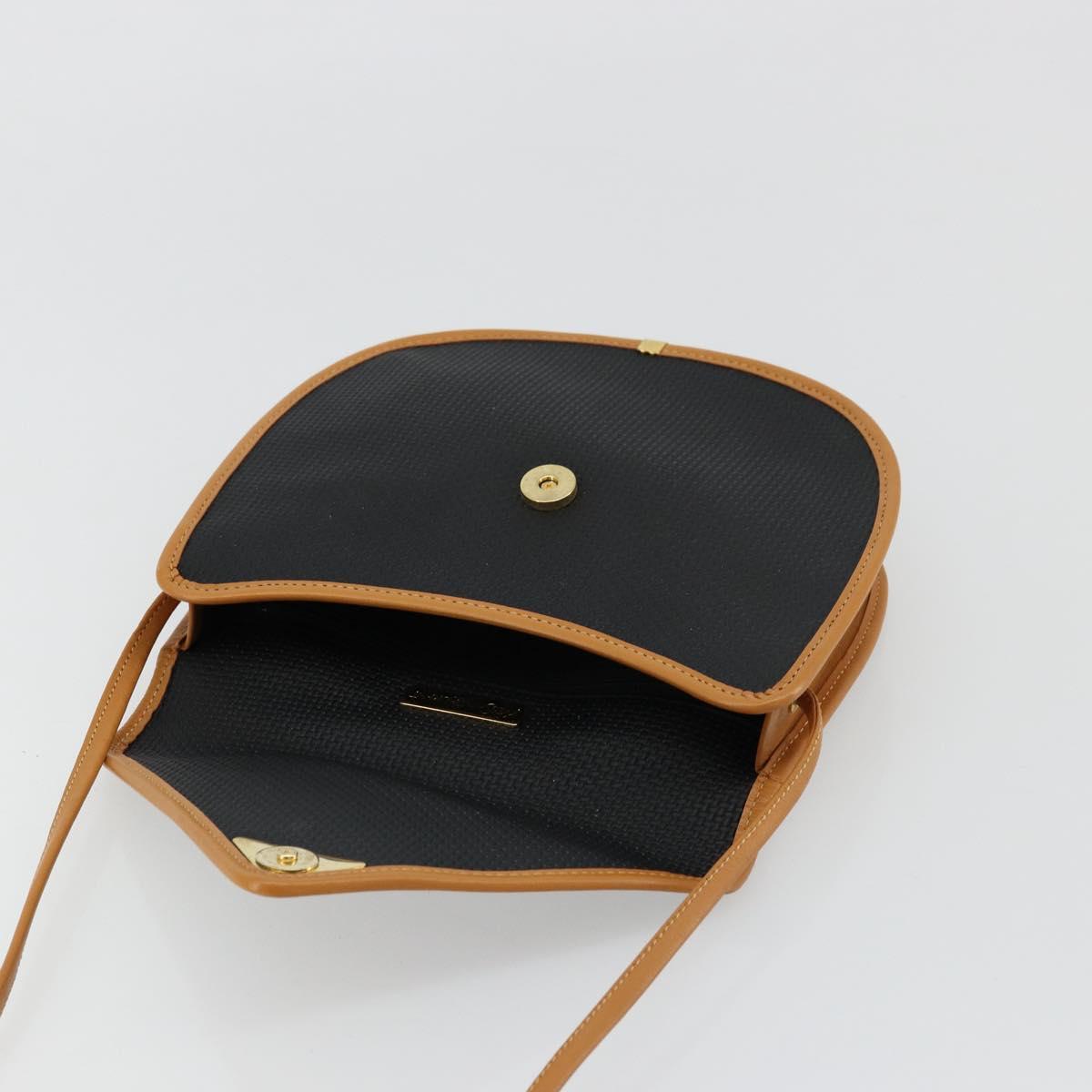 SAINT LAURENT Shoulder Bag PVC Canvas Black Gold Auth ep14368A