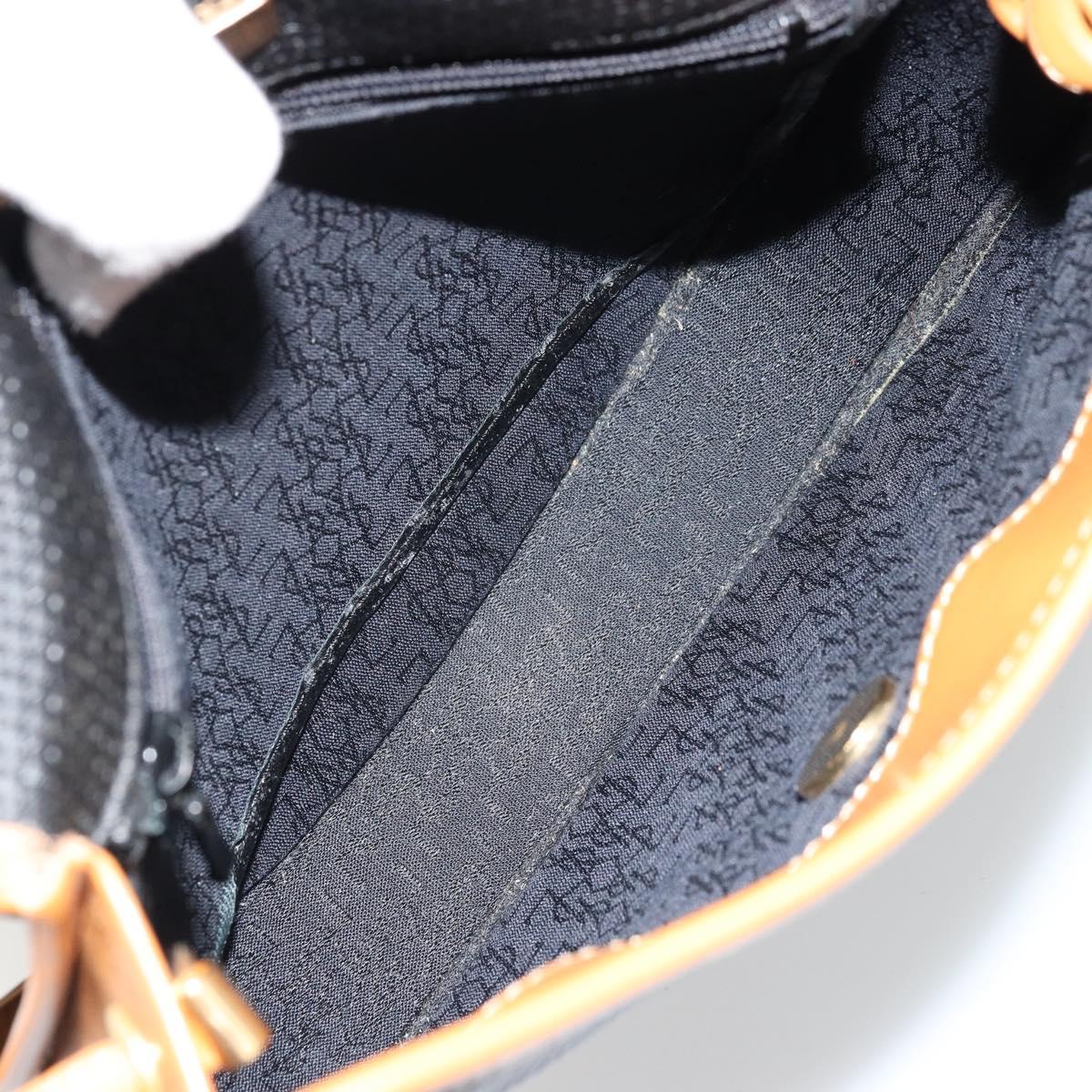 SAINT LAURENT Shoulder Bag PVC Canvas Black Gold Auth ep14368A