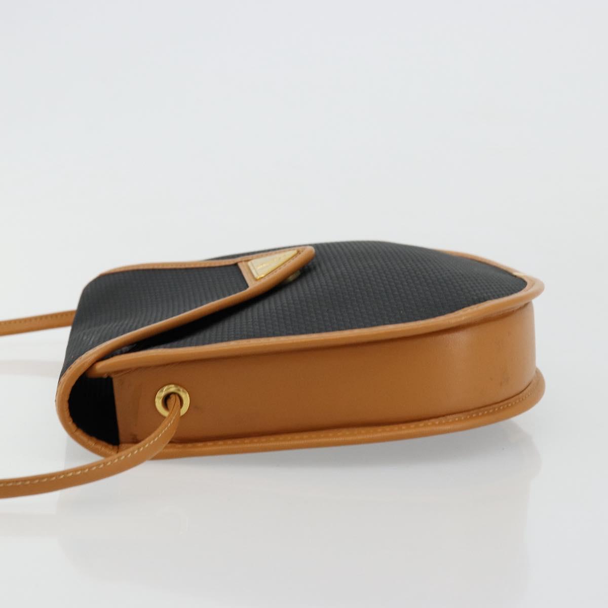 SAINT LAURENT Shoulder Bag PVC Canvas Black Gold Auth ep14368A