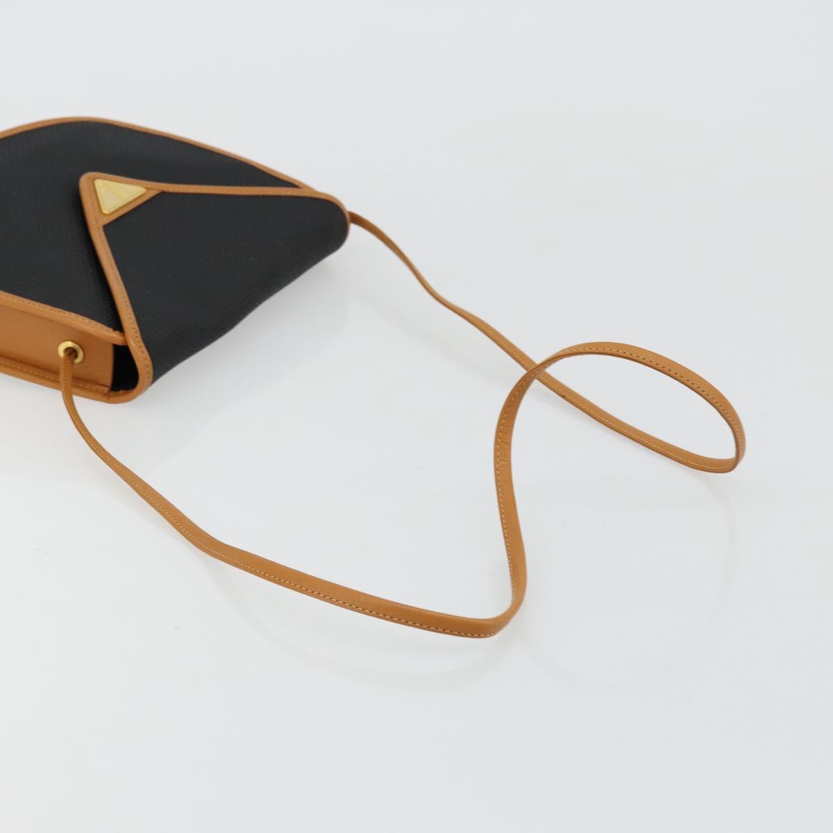 SAINT LAURENT Shoulder Bag PVC Canvas Black Gold Auth ep14368A
