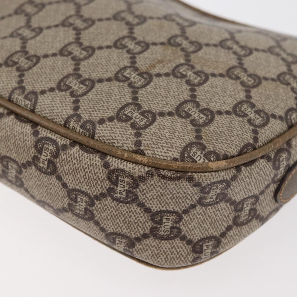 GUCCI GG Supreme Shoulder Bag PVC Beige Gold Auth ep14371