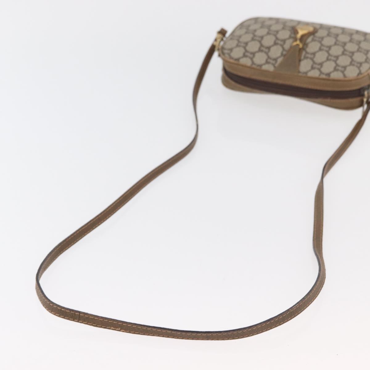 GUCCI GG Supreme Shoulder Bag PVC Beige Gold Auth ep14371