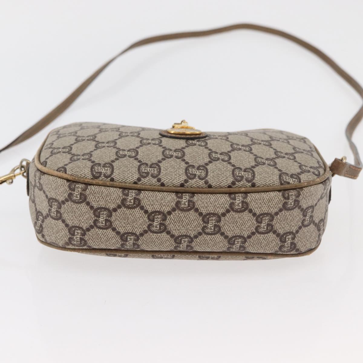 GUCCI GG Supreme Shoulder Bag PVC Beige Gold Auth ep14371