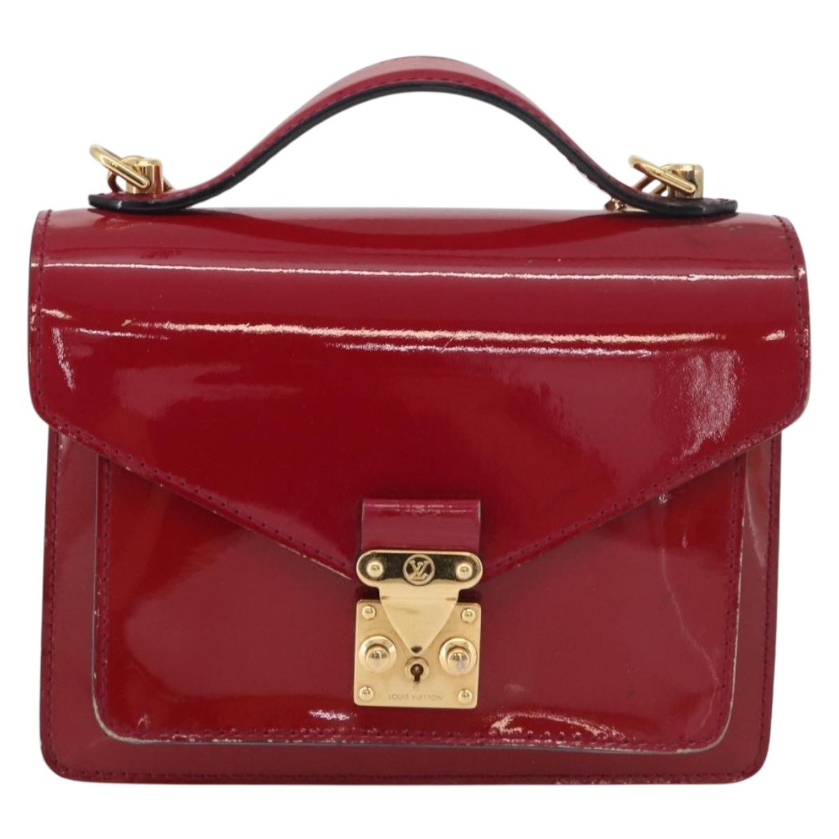 LOUIS VUITTON Vernis Monceau BB Bag 2way Rose Andian M91579 LV Auth ep14379A
