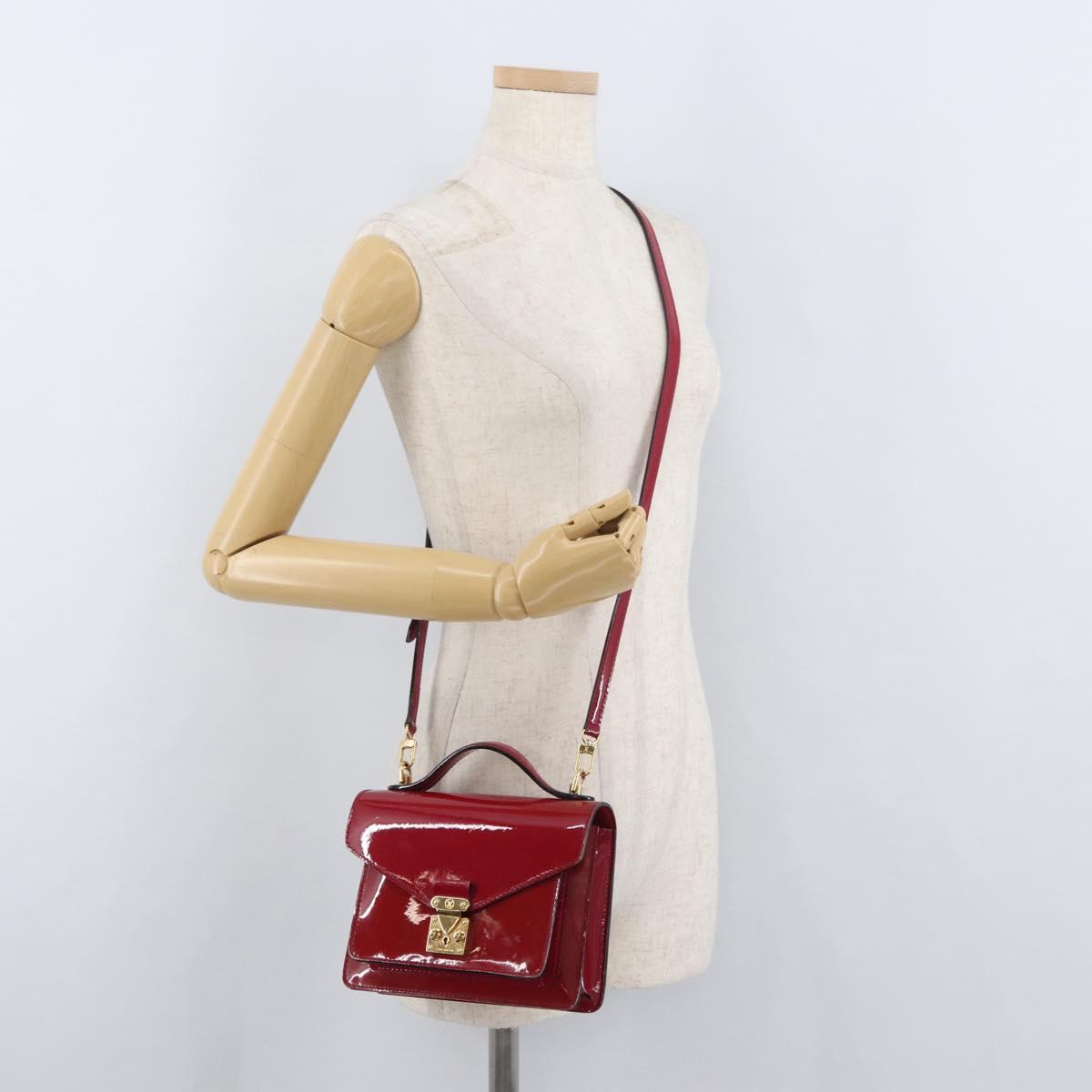 LOUIS VUITTON Vernis Monceau BB Bag 2way Rose Andian M91579 LV Auth ep14379A