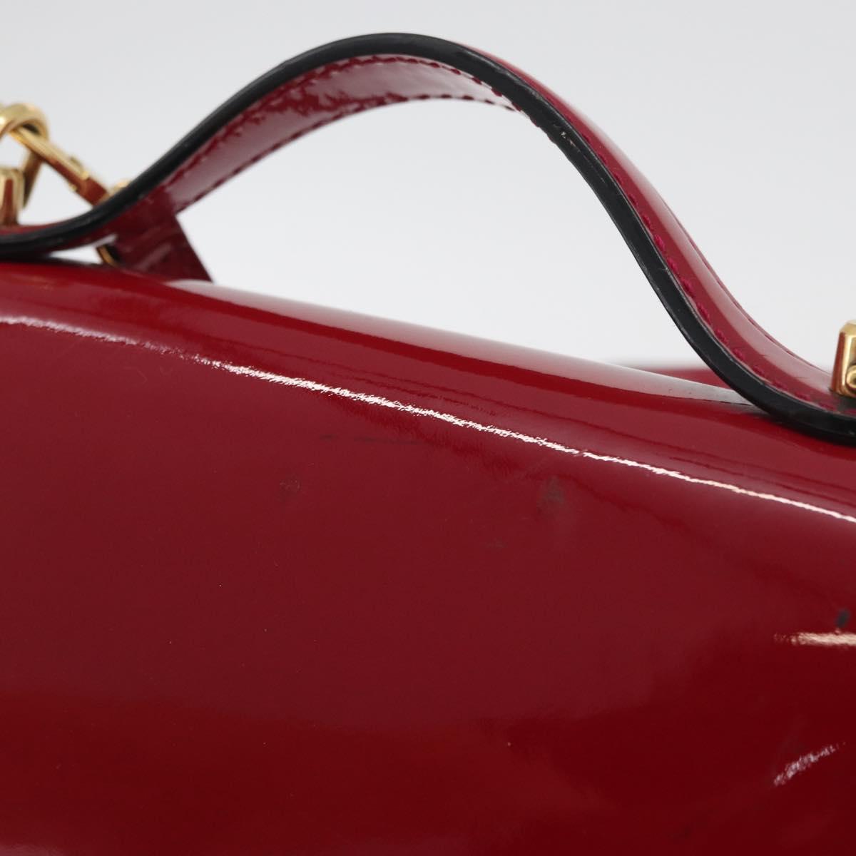 LOUIS VUITTON Vernis Monceau BB Bag 2way Rose Andian M91579 LV Auth ep14379A