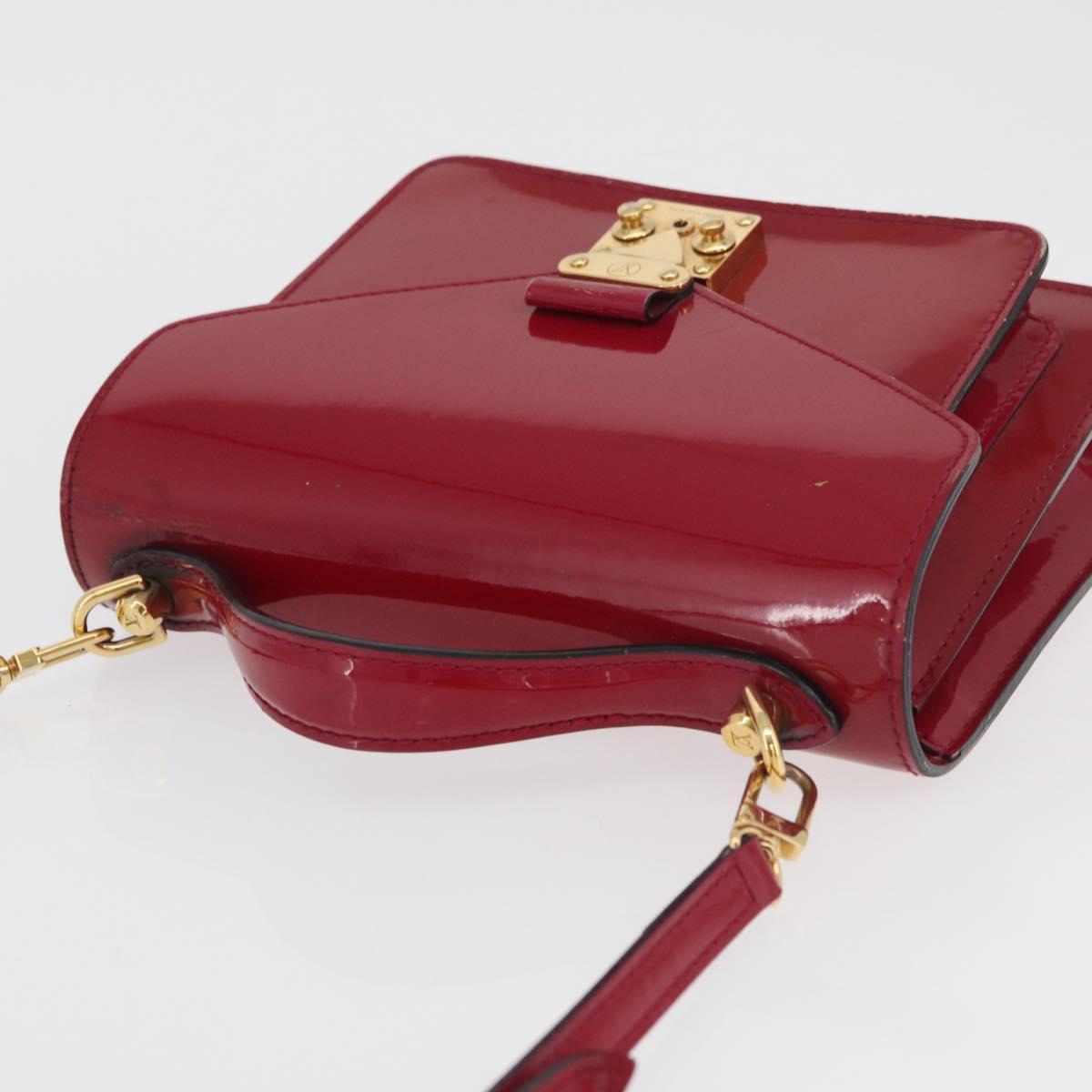 LOUIS VUITTON Vernis Monceau BB Bag 2way Rose Andian M91579 LV Auth ep14379A